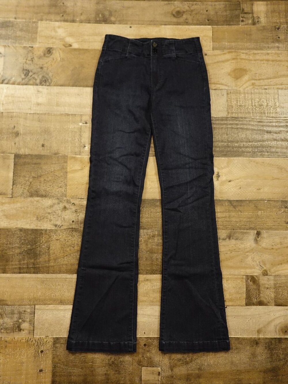 Paige High Rise Manhattan Bootcut Jeans Women’s 25 Dark Wash Stretch Denim 32"